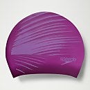 Bedruckte Badekappe für langes Haar für Erwachsene Beere/Violett
