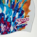 Gorro de natación con impresión digital para adulto, azul/rosa