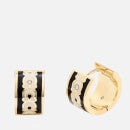 Coach Signature Gold-Plated Enamel Huggie Earrings