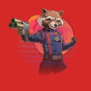 Guardians of the Galaxy Retro Rocket Raccoon Hoodie - Red