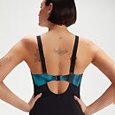 Formender bedruckter LunaLustre-Badeanzug für Damen Schwarz/Blau