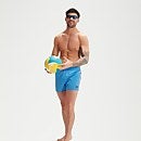 Bañador tipo bermuda Retro de 33 cm para hombre, azul