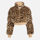 Tommy Jeans Leopard-Print Faux Fur Cropped Puffer Jacket - S