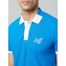 Men Mumbai Indians Colourblocked Blue Short Sleeves Polo