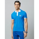 Men Mumbai Indians Colourblocked Blue Short Sleeves Polo