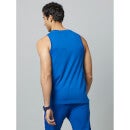 Mumbai Indians - Navy Blue Printed Sleeveless Cotton T-shirt (LCEMIVEST)