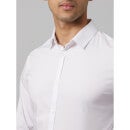 White Classic Fit Spread Collar Formal Cotton Shirt (VAXAVIER)