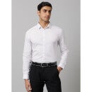 White Classic Fit Spread Collar Formal Cotton Shirt (VAXAVIER)