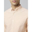 Oxford Solid Peach Long Sleeves Shirt