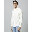 Yellow Classic Vertical Striped Button Down Collar Cotton Casual Shirt (CAOXFORDY1)