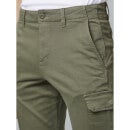 Solid Olive Cotton Cargo Trouser