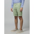 Solid Green Cotton Chino Shorts