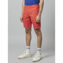 Solid Red Cotton Chino Shorts