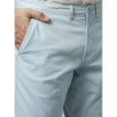 Light Blue Solid Mid-Rise Cotton Cargo Shorts (BOCHINOBM)