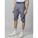 Solid Grey Cotton Cargo Shorts