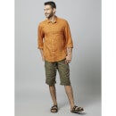 Solid Olive Cotton Cargo Shorts
