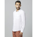 Linen Solid White Long Sleeves Shirt