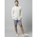 Linen Solid Off White Long Sleeves Shirt