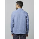 Linen Solid Blue Long Sleeves Shirt