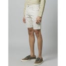 Off-White Solid Mid-Rise Cotton Shorts (MOHITOBM1)