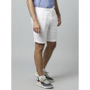 White Solid Mid-Rise Linen Shorts (DOLINUSBM)