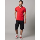 Red Polo Collar Short Sleeves Cotton T-shirt (CERABONAIN)