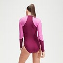 Langärmeliger Badeanzug für Damen Beere/Violett