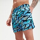 Men's Digital Printed Leisure 16" Swim Shorts Blue/Green