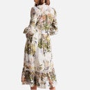 Ted Baker Maylily Floral-Print Linen Dress - UK 6