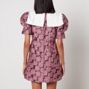 Sister Jane Coral Forest Floral-Jacquard Mini Dress