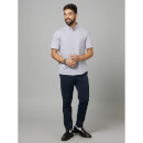 Grey Classic Knit Slim Fit Cotton Casual Shirt (BARIK)