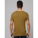 Khaki Solid Linen T-Shirt