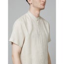 Beige Classic Linen Casual Shirt (DAMAOPOC)
