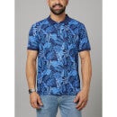 Blue All Over Print Polo T-Shirt