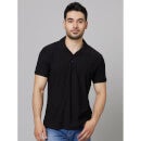 Black Cuban Collar Polo T-Shirt