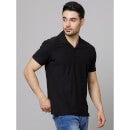 Black Cuban Collar Polo T-Shirt