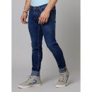Navy Blue Slim Fit Light Fade Clean Look Stretchable Jeans (COECODRY145)
