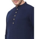 Navy Blue Solid Regular Fit Cotton Casual Shirt (BAHARRY)