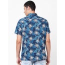 Blue Floral Printed Regular Fit Casual Shirt (BAOVERALL)