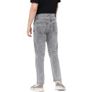 Grey Slim Fit Slash Knee Light Fade Stretchable Jeans (BOBIKER1)