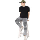 Grey Slim Fit Slash Knee Light Fade Stretchable Jeans (BOBIKER1)