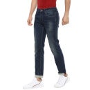 Blue Straight Slim Fit Mid-Rise Clean Look Stretchable Jeans (LOKRAW)