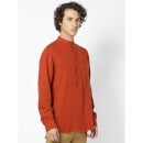 Rust Red Regular Fit Solid Casual Shirt (SATWIN)
