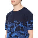 Navy Blue Camouflage Printed T-shirt (VECAMOIN)