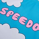Women's Speedo x Tegan Price Cloud Print Tie Back Swimsuit Blue/Pink