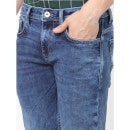 Blue Slim Fit Mildly Distressed Heavy Fade Stretchable Jeans (BOMODAL)