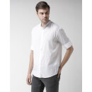 Off-White Regular Fit Solid Casual Semi sheer Shirt (NACREPE)