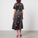 Never Fully Dressed Shell-Print Satin Wrap Dress - UK 10