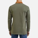 Lee Men's Contrast Collar Long Sleeved Polo Shirt - Olive Grove - S