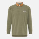 Lee Men's Contrast Collar Long Sleeved Polo Shirt - Olive Grove - S